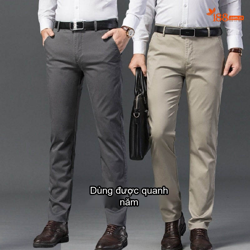 Quần Dài Nam Ống Đứng Dáng Ôm Vừa Vặn Phong Cách Hàn Quốc Màu Đỏ Rượu, Đen, Xám, Kem...