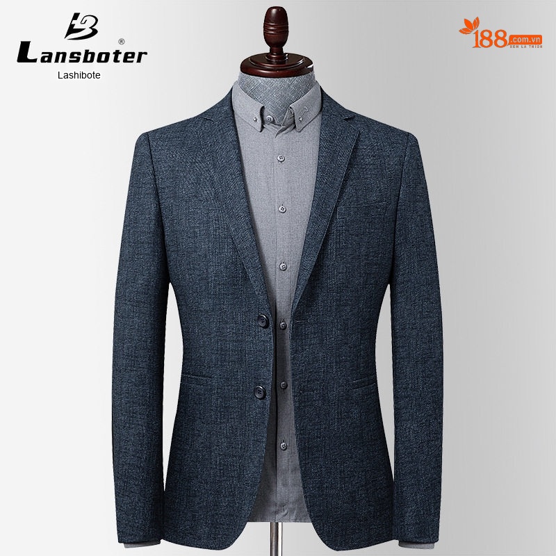 Áo Vest/Blazer Nam Co Giãn Phong Cách Hàn Quốc Màu Xanh Navy
