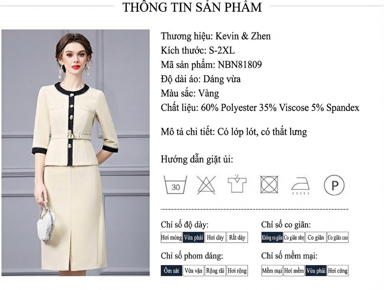 Set Bộ Áo Vest Nữ Tay Lỡ Dáng Croptop Và Chân Váy Xẻ Tà Màu Be, Đen chi tiết 17