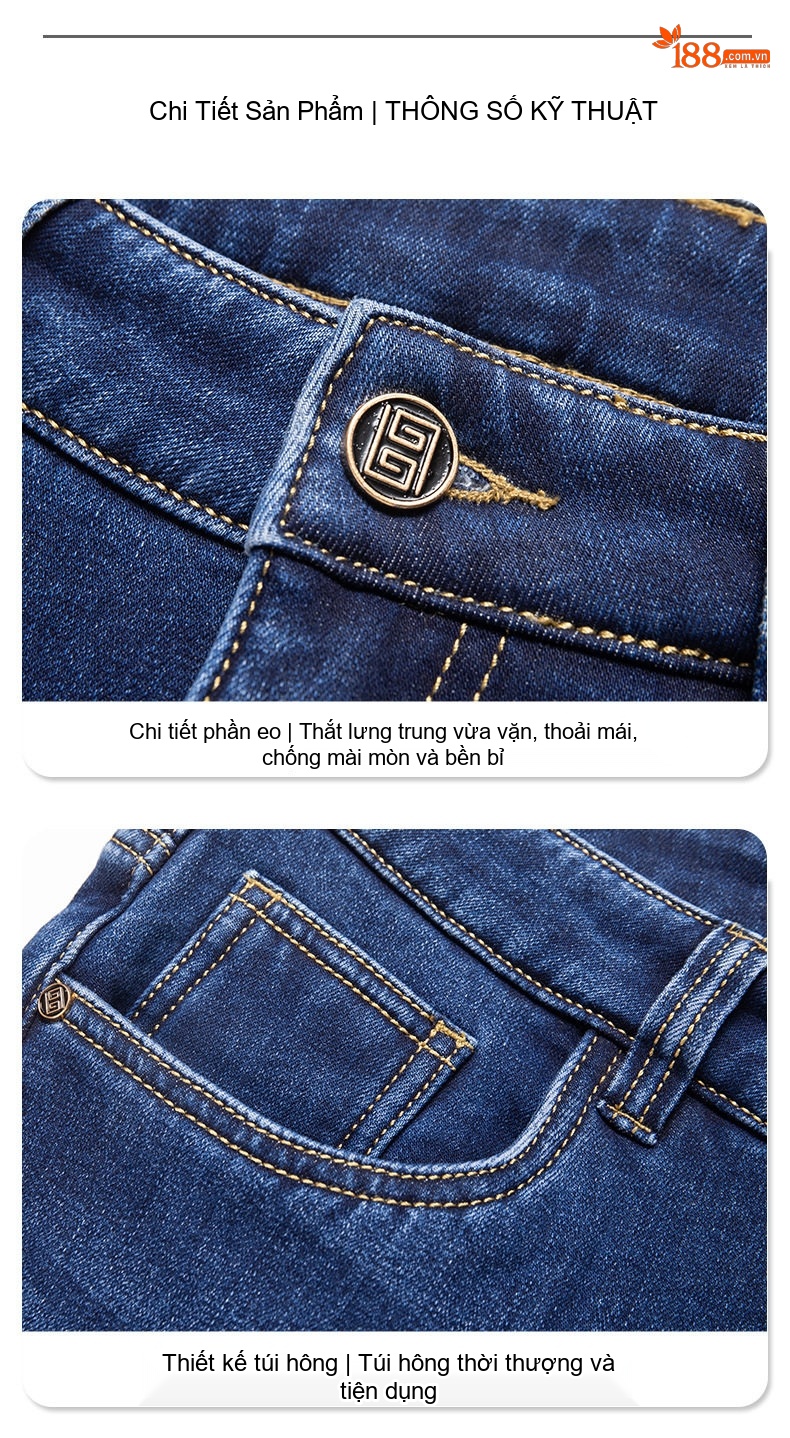 Quần Jean Nam Ống Đứng Dáng Rộng Co Giãn Thoải Mái Màu Xanh, Xám chi tiết 25