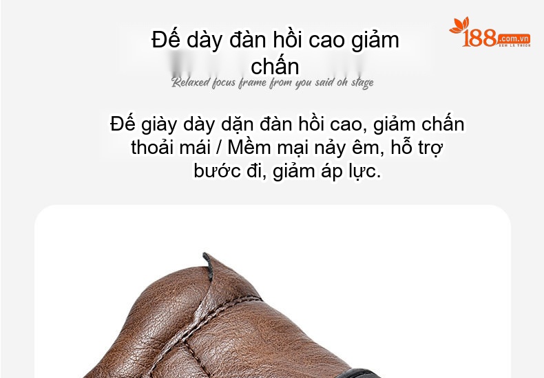 Giày Lười Nam Da Thật Size Lớn Thoáng Khí Chiều Cao Đế Khoảng 3cm Màu Đen, Nâu chi tiết 15