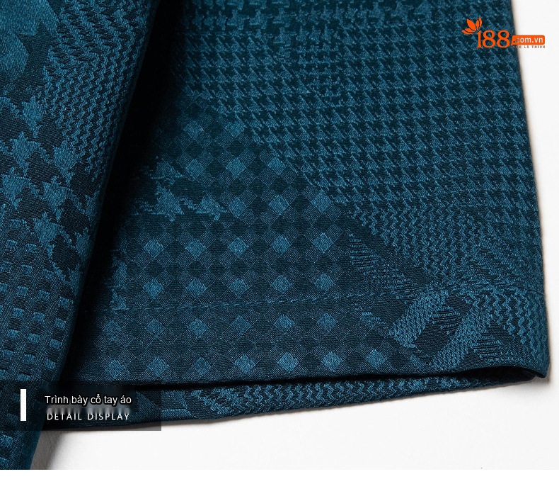 Áo Polo Nam Tay Ngắn桑蚕丝 Dệt Jacquard Thoáng Khí Màu Trắng, Xanh, Đen chi tiết 23