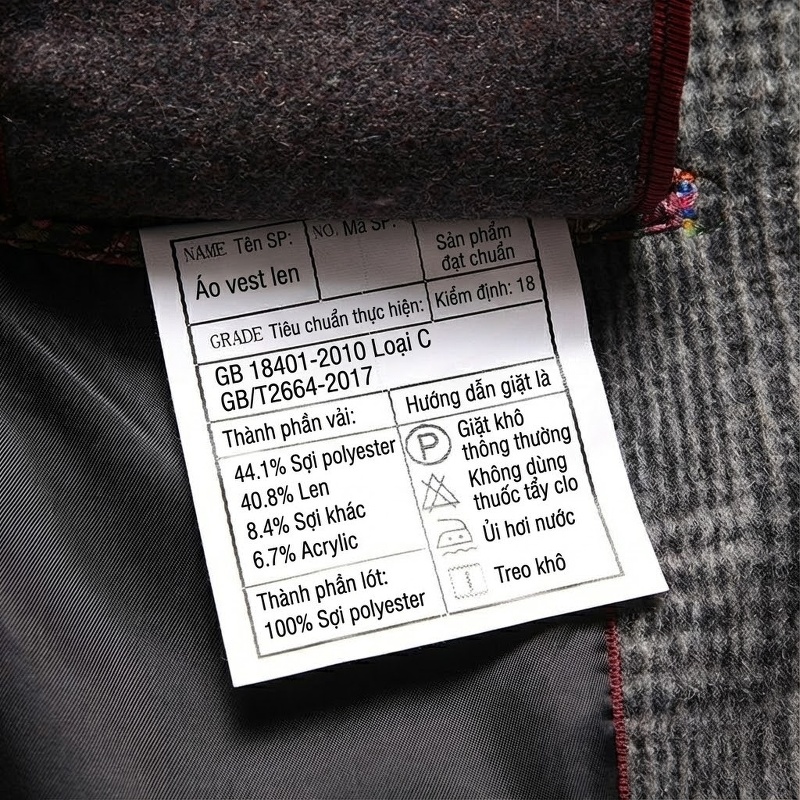 Áo Vest Nam Lông Cừu Kẻ Ô Kiểu Âu Thu Đông Màu Nâu, Xám chi tiết 36
