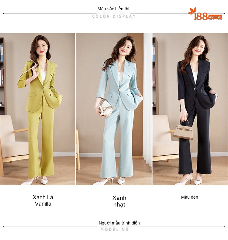 Áo Khoác Blazer Nữ Tay Lỡ Phong Cách Hàn Quốc Màu Xanh Nhạt, Vàng, Đen chi tiết 9