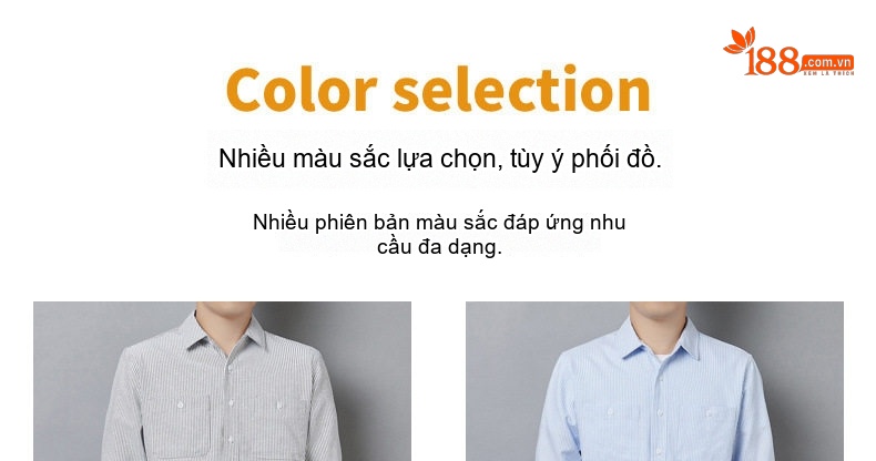 Áo Sơ Mi Dài Tay Nam Cotton Dáng Rộng Phong Cách Công Sở Màu Xanh Nhạt, Xám chi tiết 10