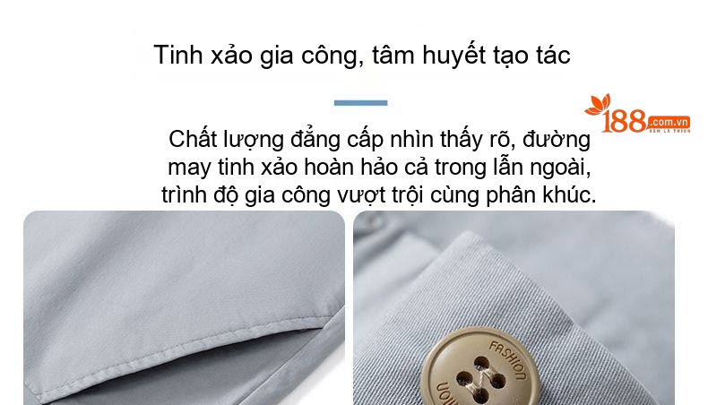 Quần Dài Cotton Nam Ống Suông Rộng Thoải Mái Màu Đen, Xám, Kem, Xanh Navy... chi tiết 7