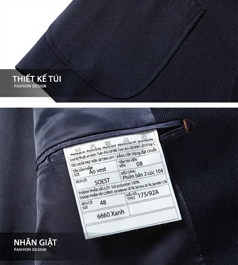 Áo Khoác Blazer Nam Màu Đen, Nâu, Xám Áo Vest Công Sở Thu Đông chi tiết 18