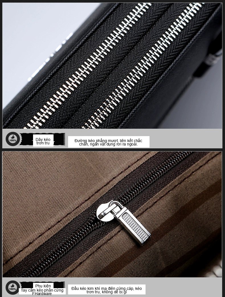 Túi Xách Tay Nam Công Sở Da Mờ Đeo Chéo Đựng Laptop Màu Đen chi tiết 26