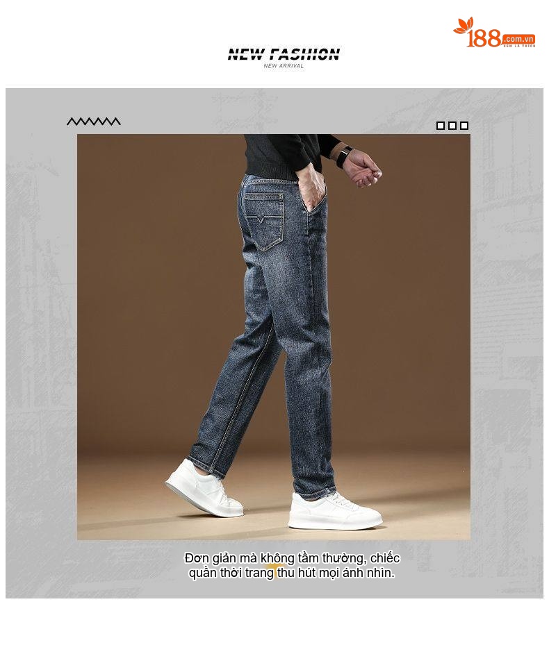 Quần Jean Nam Ống Đứng Dáng Ôm Vừa Vặn Cotton Không Nhăn Phong Cách Business Trung Niên Màu Xanh Đậm, Xanh Nhạt, Xám chi tiết 2