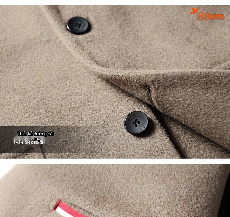 Áo Vest Nam Dáng Ôm Thu Đông Thủ Công Vải Tweed Màu Be chi tiết 18