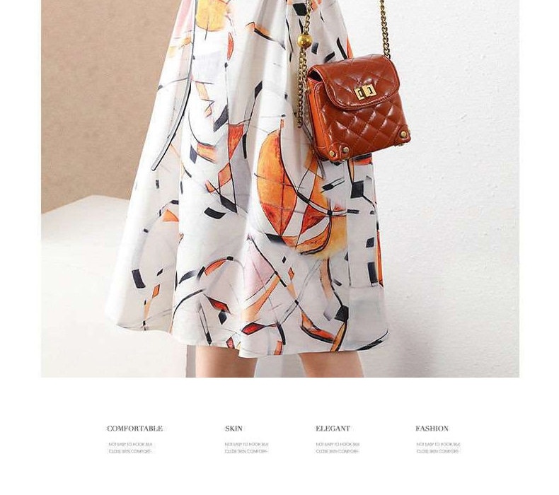 Váy Chiffon Nữ Tay Ngắn Dáng Áo Sơ Mi Dáng Dài Vừa Phong Cách Cao Cấp Màu Trắng Họa Tiết chi tiết 14
