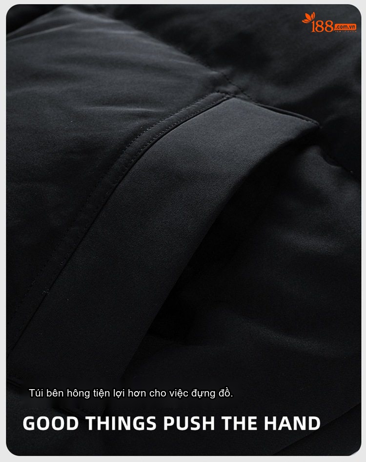 Áo Khoác Cotton Nam Nữ Cổ Trụ Dáng Rộng Phong Cách Hàn Quốc Màu Xanh Rêu, Đỏ San Hô, Đen chi tiết 16