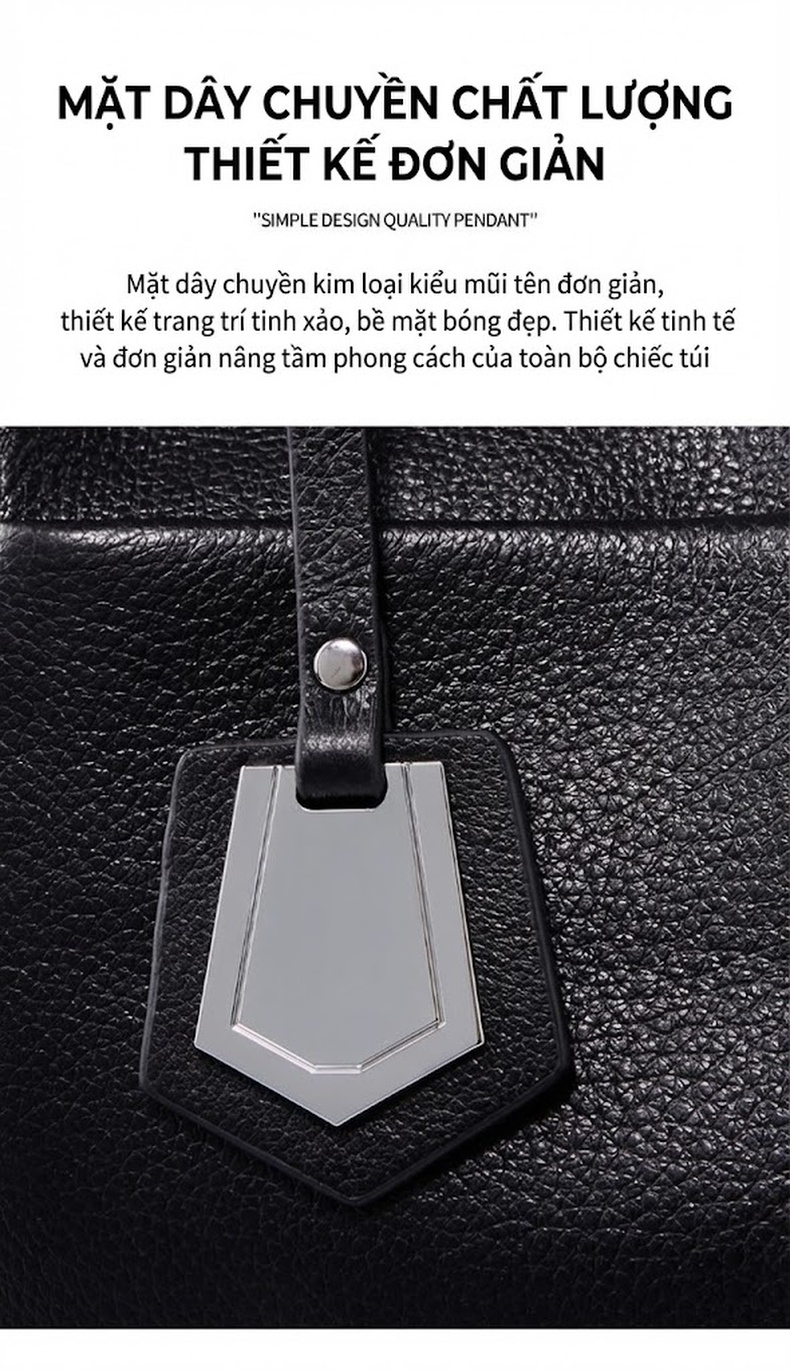 Túi Đeo Vai Nữ Da Thật Sức Chứa Lớn Tote Đeo Chéo Dành Cho Mẹ Trung Niên Màu Nâu, Đen chi tiết 5