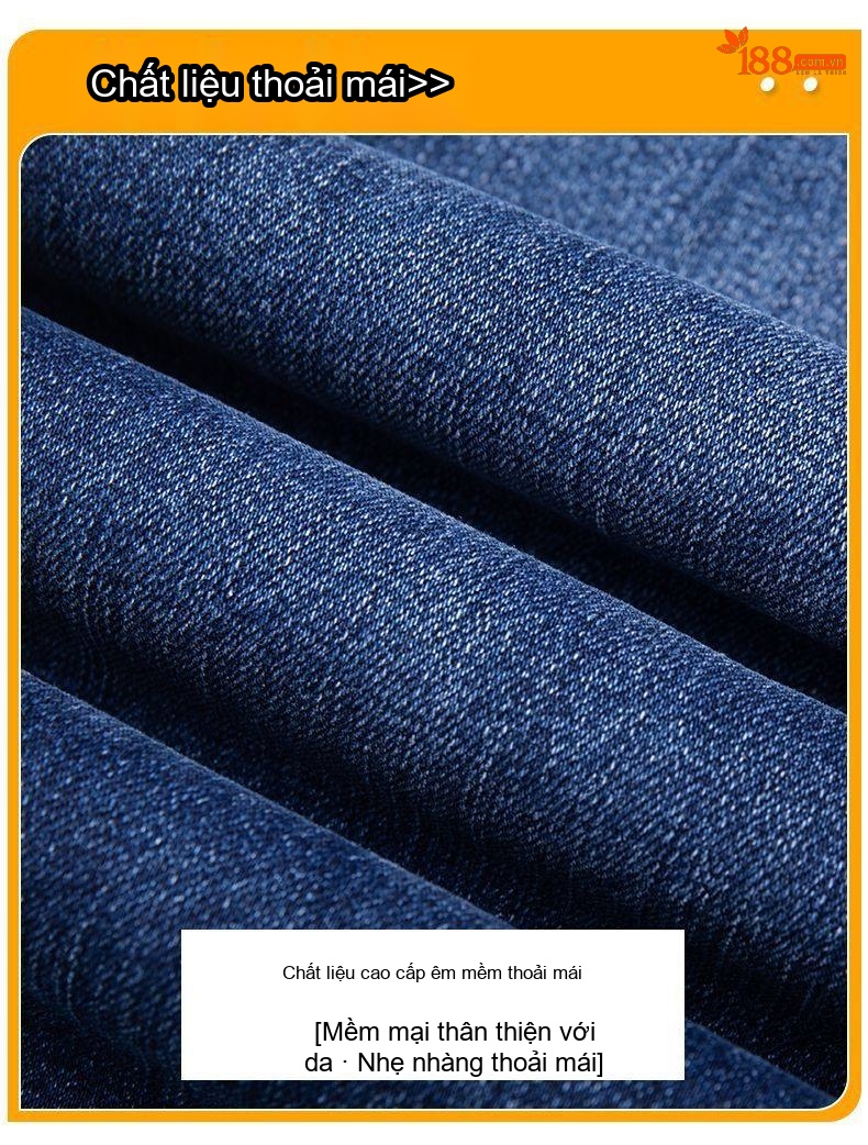 Quần Jeans Nam Ống Đứng Lưng Cao Dáng Rộng Thoải Mái Màu Xanh, Xám chi tiết 4
