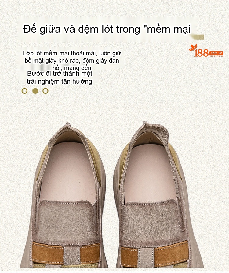 Giày Lười Nữ Đế Dày Phong Cách Vintage Chiều Cao Đế Khoảng 4cm Màu Be, Đỏ, Vàng, Xanh Lá chi tiết 7