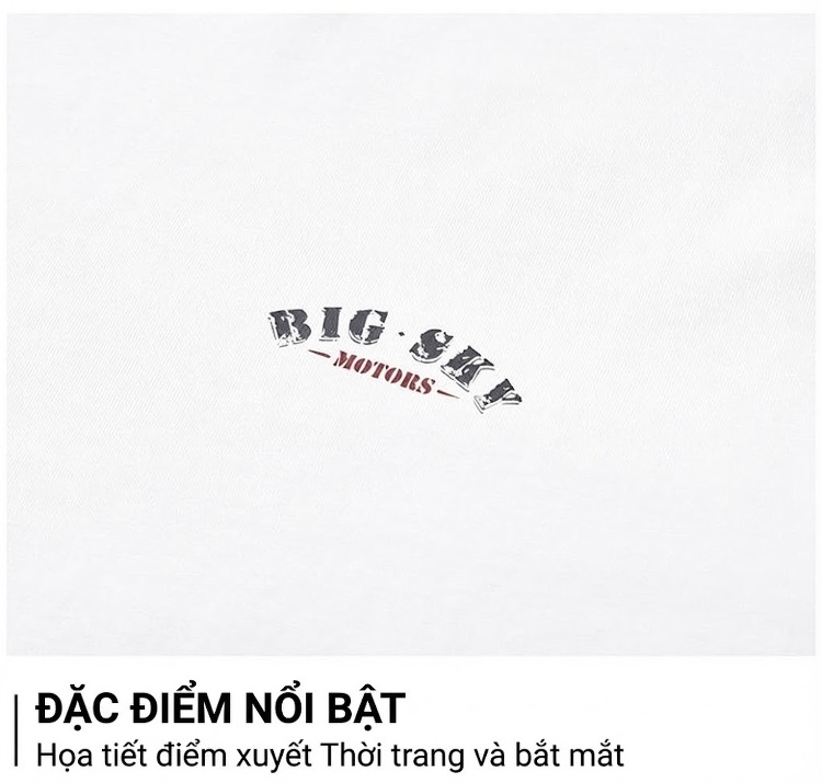 Áo Thun Tay Dài Nam Cotton In Hình Xe Motor Phong Cách Đường Phố Thoải Mái Màu Trắng chi tiết 14