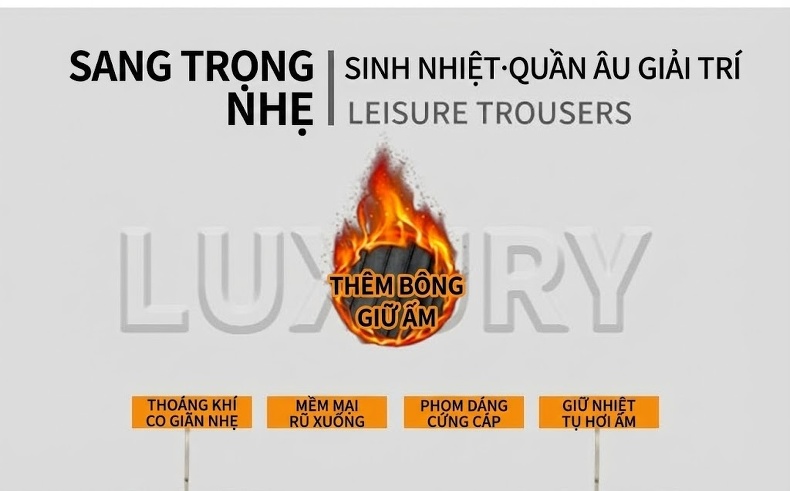 Quần Tây Nam Trung Niên Lót Lông Dáng Ôm Vừa Mùa Đông Màu Đen, Xanh Navy chi tiết 12