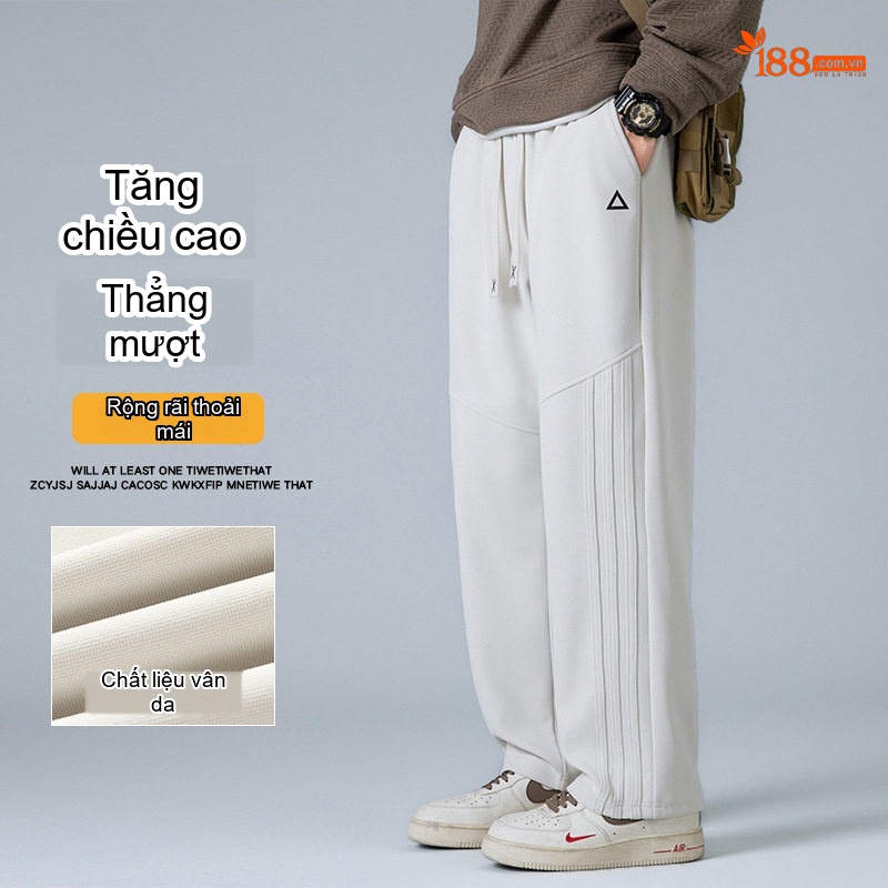 Quần Dài Ống Suông Nam Phong Cách Mỹ Thoải Mái Màu Xám, Trắng, Đen, Xanh Navy...