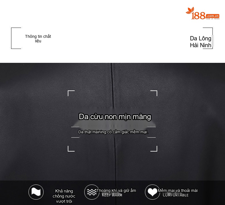 Áo Khoác Blazer Nữ Da Cừu Thật Dáng Ngắn Màu Đen chi tiết 5