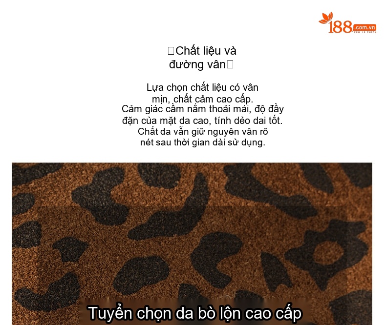 Túi Xách Nữ Da Mờ Họa Tiết Da Báo Đeo Vai Phong Cách Retro chi tiết 10