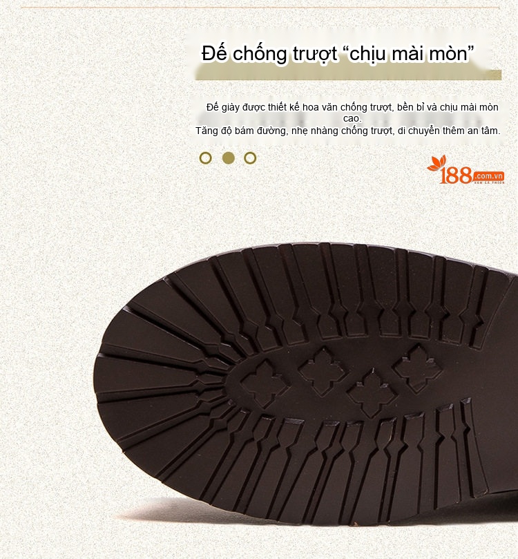 Giày Tây Buộc Dây Nam Da Thật Chiều Cao Đế Khoảng 3cm Màu Đen chi tiết 4
