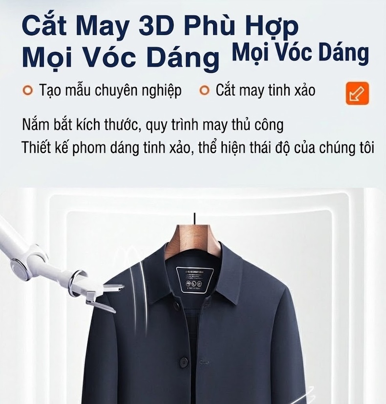Áo Khoác Gió Nam Dáng Dài Vừa Vải Mềm Mại Chống Nhăn Phong Cách Lịch Lãm Màu Xám, Xanh Navy chi tiết 10