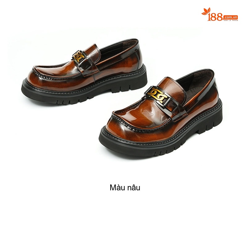 Giày Lười Nam Da Bò Chân To Đế Dày Chiều Cao Đế Khoảng 4cm Màu Đen, Nâu chi tiết 18