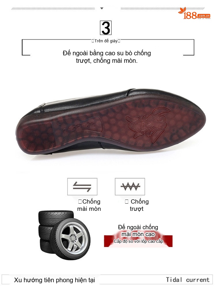 Giày Búp Bê Nữ Da Mềm Đế Mềm Thoải Mái Chiều Cao Đế Khoảng 1cm Màu Kem, Đen, Nâu chi tiết 4
