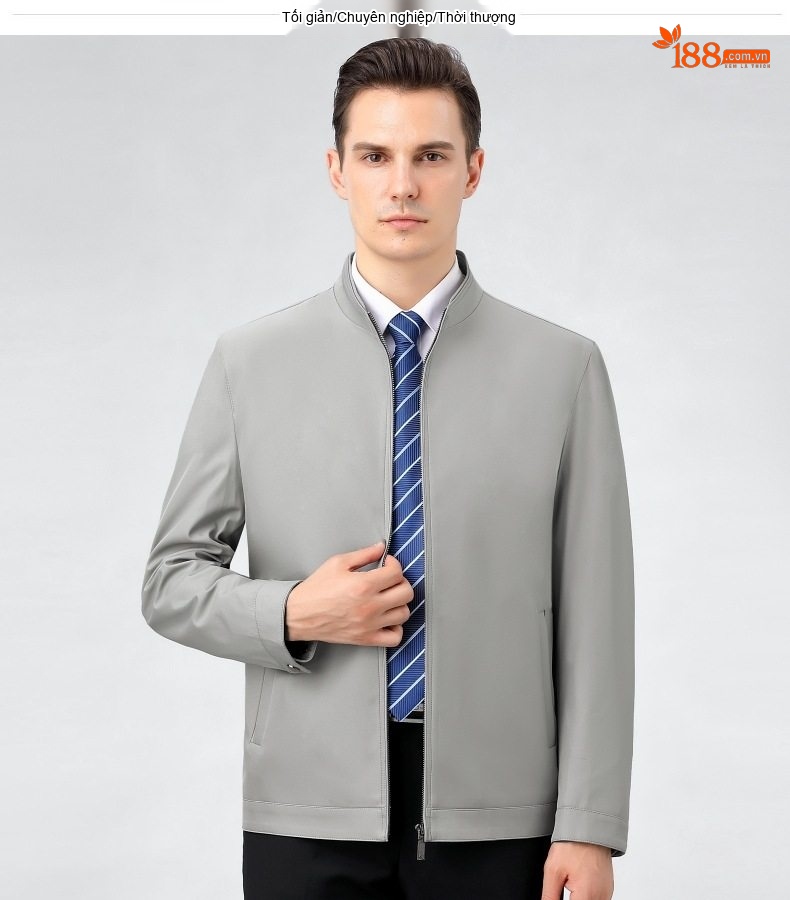 Áo Khoác Bomber Nam Lụa Tằm Tơ Dáng Ôm Chống Nhăn Màu Đen, Xám, Xanh Navy, Đỏ... chi tiết 22