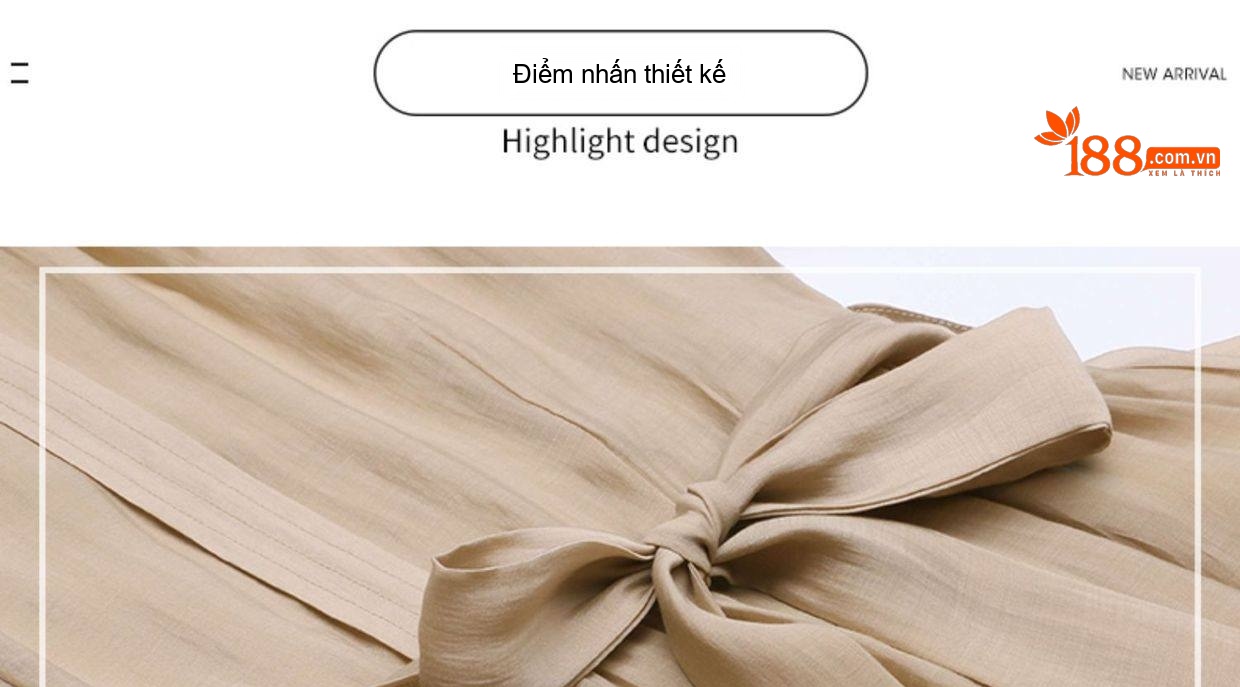 Váy Liền Thân Nữ dáng chữ A Chiết Eo Thanh Lịch Màu Xám, Be, Trắng chi tiết 5