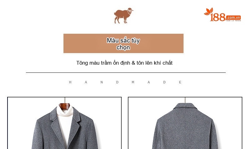 Áo Khoác Dạ Nam Hai Mặt Áo Vest Ngắn Màu Trơn chi tiết 10