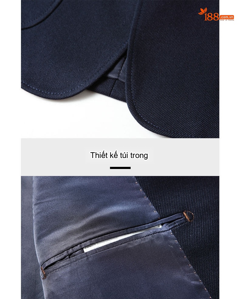 Áo Khoác Blazer Nam Màu Đen, Nâu, Xám Áo Vest Công Sở Thu Đông chi tiết 7