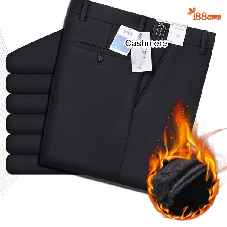 Quần Tây Nam Ống Đứng Lông Cừu Dày Dặn Ấm Áp Màu Đen chi tiết 9