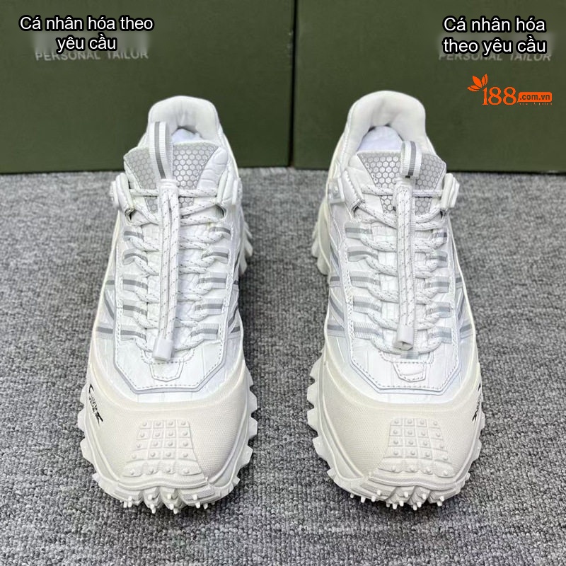 Giày Thể Thao Buộc Dây Nam Da Bụng Cá Sấu Chiều Cao Đế Khoảng 4cm Màu Trắng, Xanh Lam, Đỏ