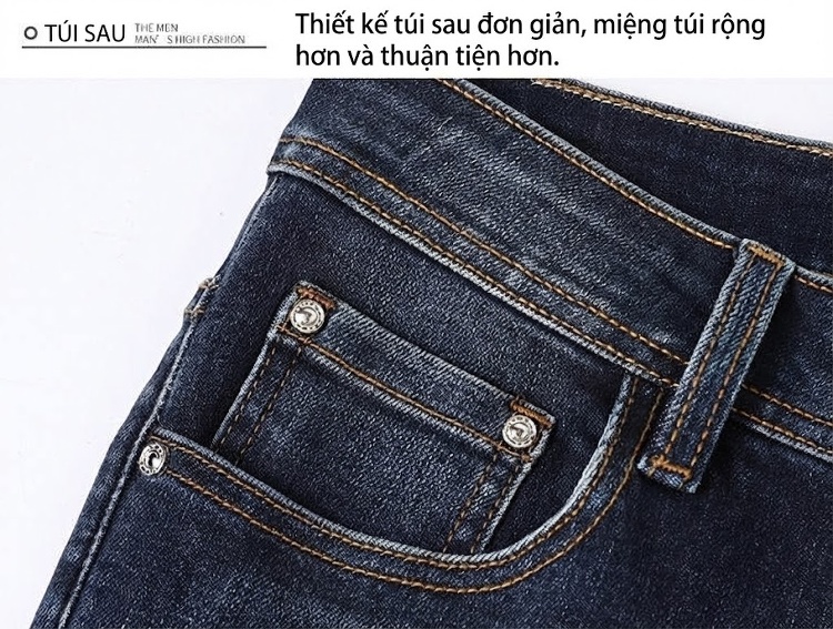 Quần Jean Nam Cotton In Họa Tiết Rách Gối Dáng Ôm Vừa Màu Xanh chi tiết 39