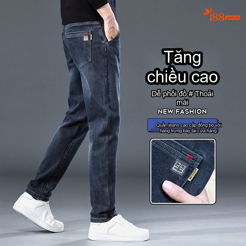 Quần Jean Dáng Suông Nam Ống Dài Lưng Vừa Co Giãn Thoải Mái Phong Cách Thời Trang Màu Xanh chi tiết 22