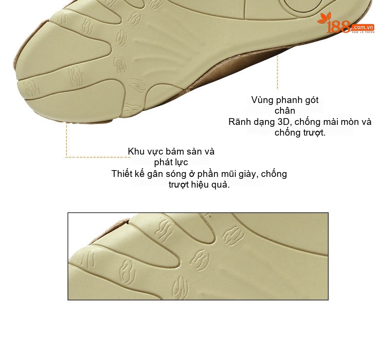 Giày Thể Thao Nam Khâu Viền Da Thật Lưới Thoáng Khí Chiều Cao Đế Khoảng 3cm Màu Nâu, Xám, Kem... chi tiết 11