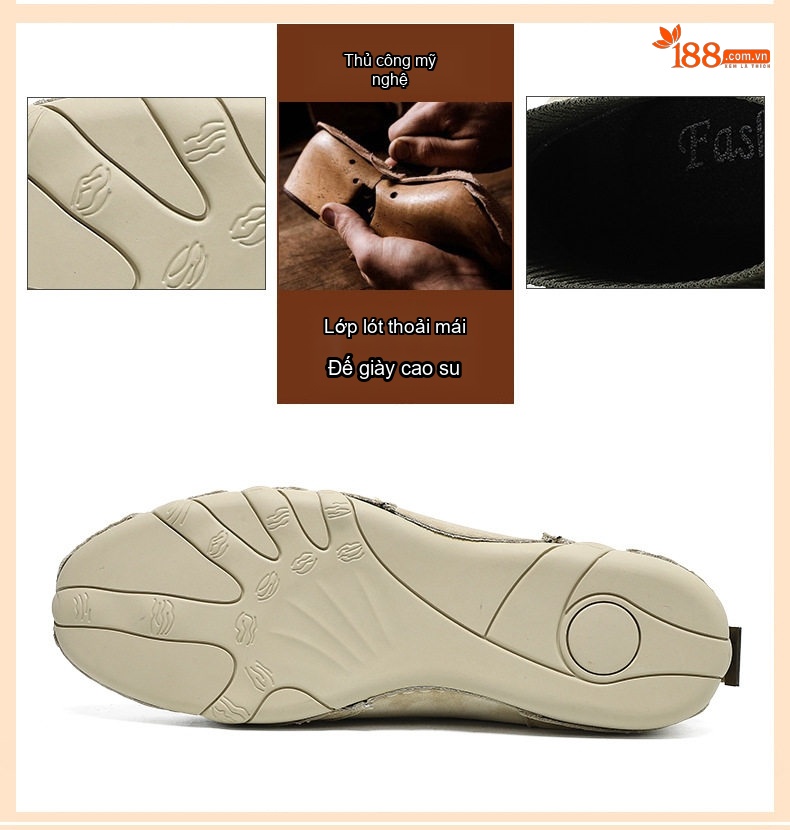 Giày Boot Nam Cao Cổ Da Mờ Lót Lông Chiều Cao Đế Khoảng 3cm Màu Be, Xám chi tiết 6