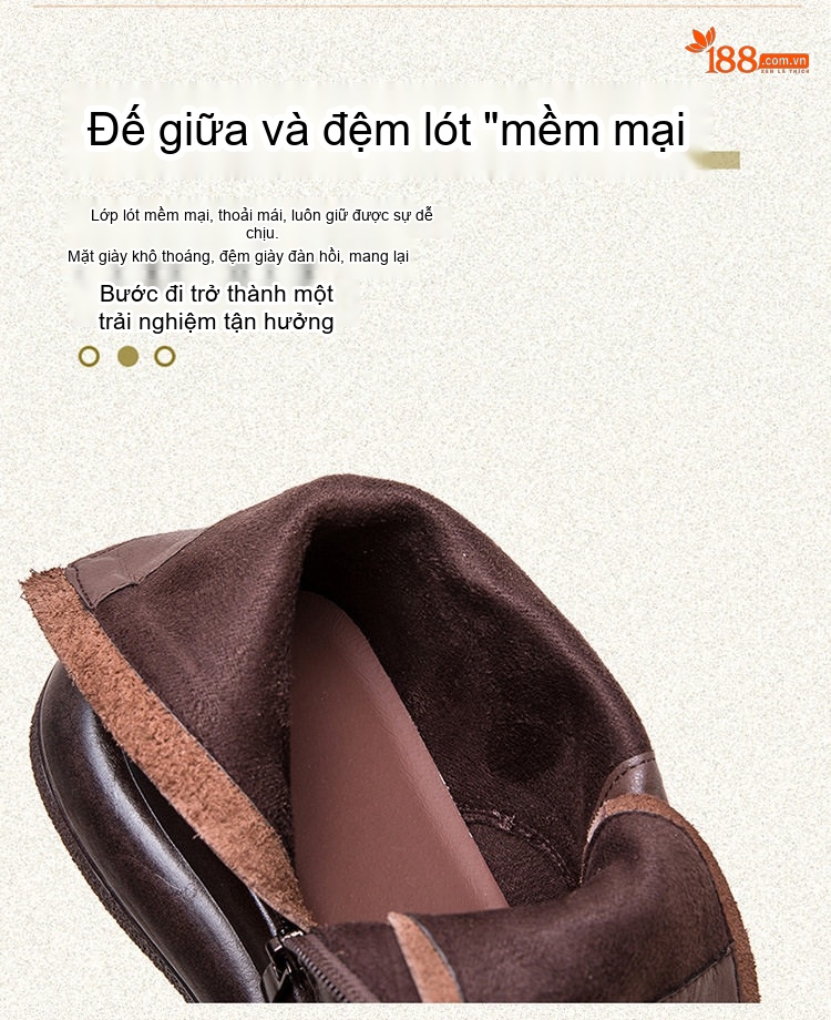 Boot Nữ Cổ Ngắn Ôm Chân Da Mờ Phong Cách Retro Chiều Cao Đế Khoảng 4cm Màu Nâu, Đen chi tiết 7
