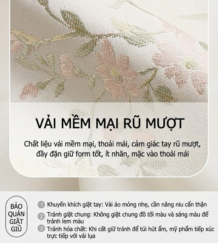 Áo Khoác Nữ Trung Hoa Tân Thời In Hoa Văn Cài Khuy Phong Cách Retro chi tiết 10
