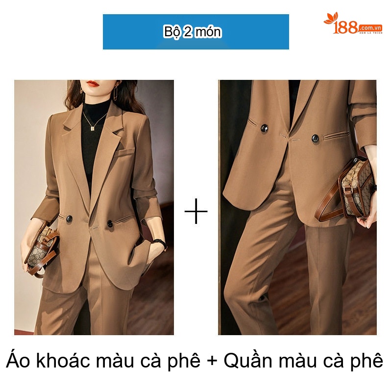 Áo Khoác Vest Nữ Thiết Kế Tay Lỡ Phong Cách Tiểu Thư Màu Cà Phê, Đen, Hồng