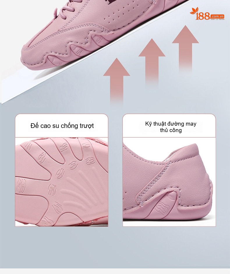 Giày Thể Thao Buộc Dây Nam/Nữ Da Mờ Chiều Cao Đế Khoảng 2cm Màu Trắng, Hồng, Xanh Dương, Xanh Lá... chi tiết 10