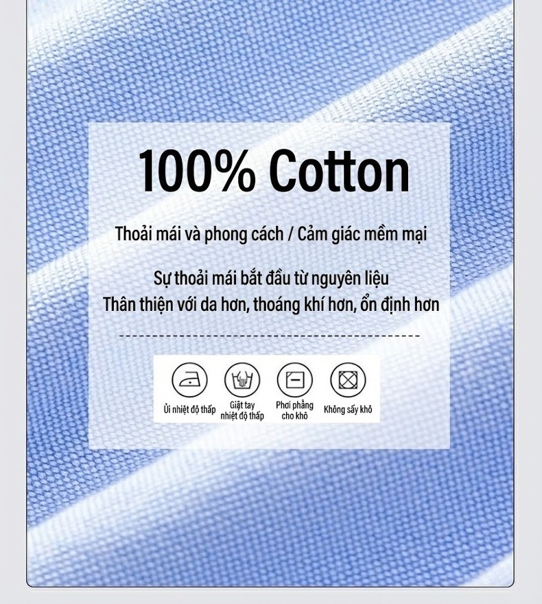 Áo Sơ Mi Nam Tay Dài Cổ Trụ Oxford Cotton Dáng Ôm Màu Vàng, Xanh Lam, Xanh Dương, Xám... chi tiết 5