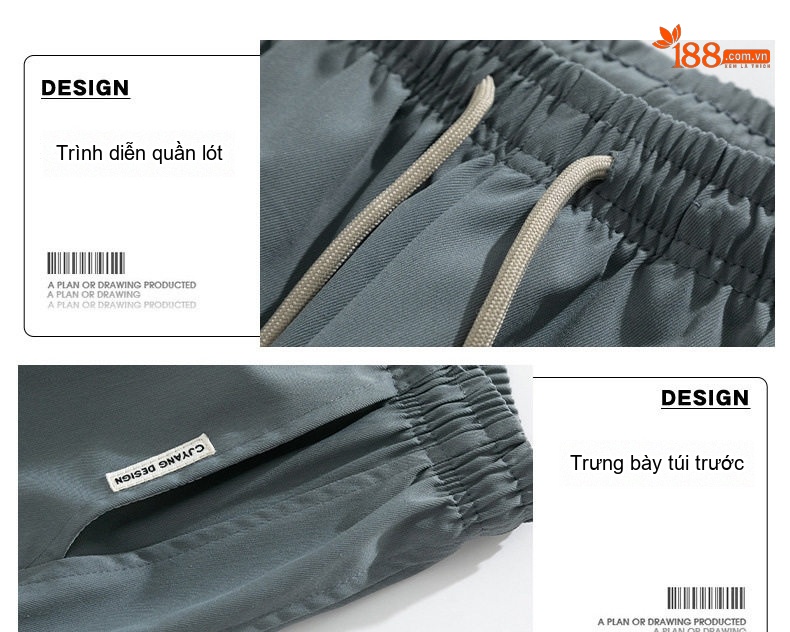 Quần Dài Ống Suông Nam Phong Cách Mỹ Thoải Mái Vải Mềm Mại Màu Đen, Xám, Kem, Xanh... chi tiết 2
