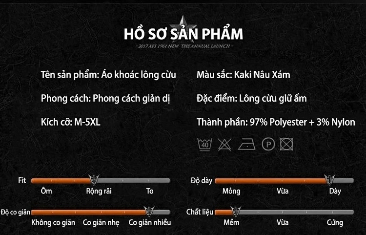 Áo Khoác Bông Nam Lót Lông Cừu Dáng Rộng Cổ Bẻ Màu Be, Nâu, Xám chi tiết 2