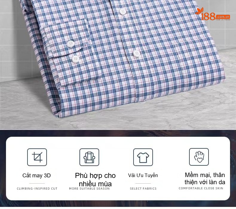 Áo Sơ Mi Dài Tay Nam Cotton Họa Tiết Kẻ Sọc Nhỏ Phong Cách Casual chi tiết 2