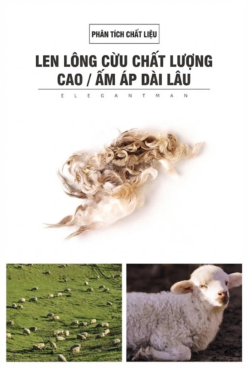 Áo Khoác Nam Dạ Pha Lông Vũ Dáng Dài Vừa Hai Mặt Màu Xám, Xanh Đen chi tiết 29