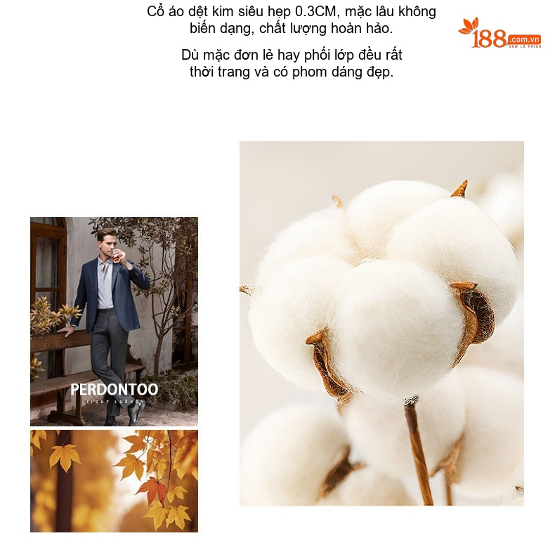 Áo Thun Tay Dài Nam Cotton 270g Cổ Tròn Dáng Rộng Màu Trắng, Nâu, Xám, Đen chi tiết 5