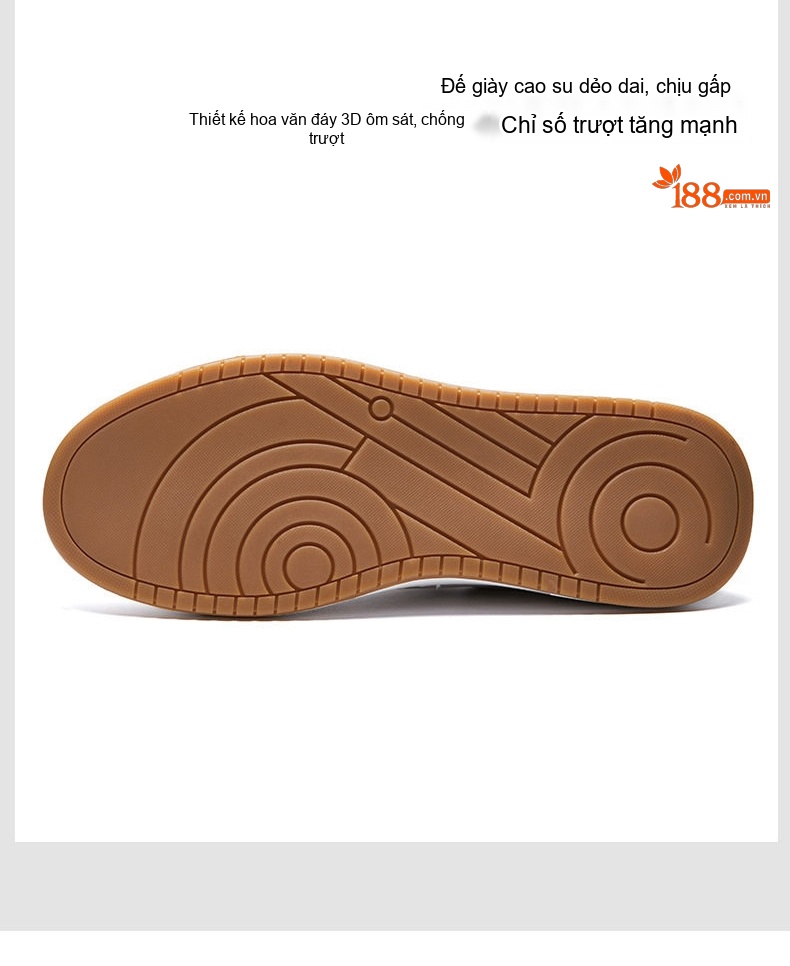 Giày Lười Nam Da Thật Mũi Tròn Chiều Cao Đế Khoảng 3cm Phong Cách Anh Quốc Màu Đen, Trắng, Nâu chi tiết 13