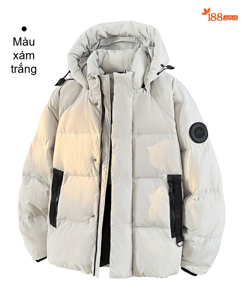 Áo Phao Lông Vũ Nam Nữ Form Rộng Có Mũ Trùm Đầu Dày Dặn 90% Lông Nhung Màu Trắng, Vàng, Đen chi tiết 16